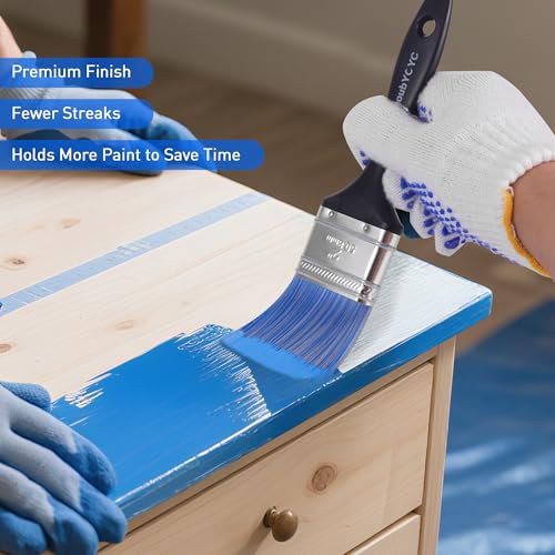 Paint Brushes, 24 Pack 2 Inch Paint Brush, Plastic Handle Flat Paint Brushes for Walls, Furniture and DIY Paint, Professional Paint Tools - color: 24 Pack