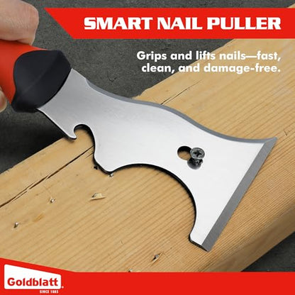 Goldblatt 9-in-1 Paint Scraper Tool, Heavy Duty Stainless Steel Putty Knife Scraper with Metal Hammer End, Multi-Use Painters Tool for Wood, Painting, Drywall