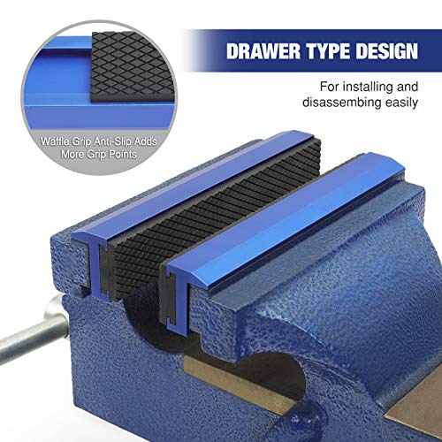 WORKPRO 2-Pair Vise Jaw Pads 6 inch & 5.5 inch, Magnetic Vice Jaw Covers Protectors, 5-1/2 inch Multi-Groove Jaw Pads and 6 inch Aluminum Pads Set - style: 5.5"+6"