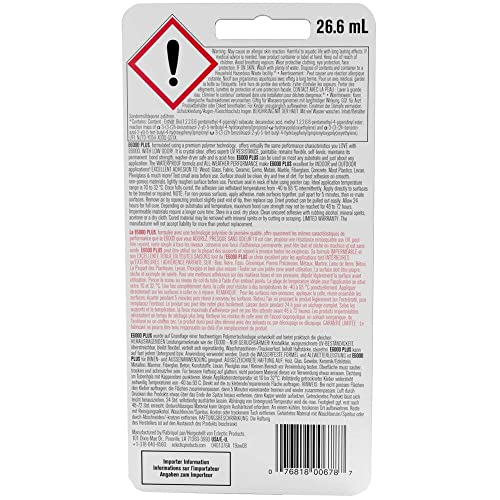 E6000 Eclectic Products inc. Plus Multi-purpose Clear Glue, Waterproof and Paintable, Strong Flexible Craft Adhesive for Wood, Glass, Fabric, Ceramic, Metal and More, 26.6ml - size: 26.6ml