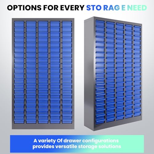 100 Drawers Industrial Nut and Bolt Organizer, Parts Cabinet with 500 Dividers & 200 Label Slots, ABS Drawers Multi-Use Bolt Bins Hardware Organizer System for Workshop, Warehouse and Office - style: 100 Drawers