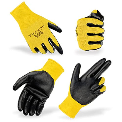 ACKTRA Ultra-Thin PU Safety WORK GLOVES 12 Pairs, WG002 Black/Black, Small - color: Black/Black, size: Small (Pack of 12)