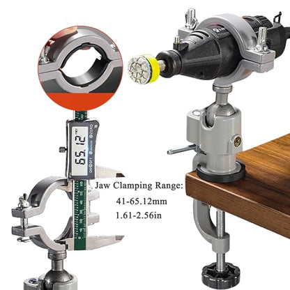 Table Vise,2 in 1 Universal Rotate 360° Work Clamp-On Vise - Suitable for Woodworking, Drilling, Jewelry Making, etc., with Electric Drill/Grinder Holder