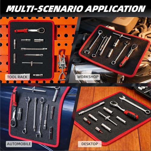 Magnetic Tool Mat, Magnetic Mat for Tools PVC, Flexible Magnetic Mat 40 LBS, Icon Magnets Tool Mat and Tray Holder, Magnetic Tool Holder for Garage, Workshop & Auto Repair Tools, 12.7" x 9.6" - size: 1 Pack