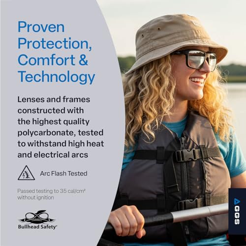Bullhead Safety Eyewear Pompano Glasses - Anti-Fog, Lightweight, Impact/Scratch Resistant, UV Blocking Sunglasses for Cycling, Fishing, Driving, Clear/Matte Black - color: Clear Lens, Matte Black Frame, style: Anti-fog