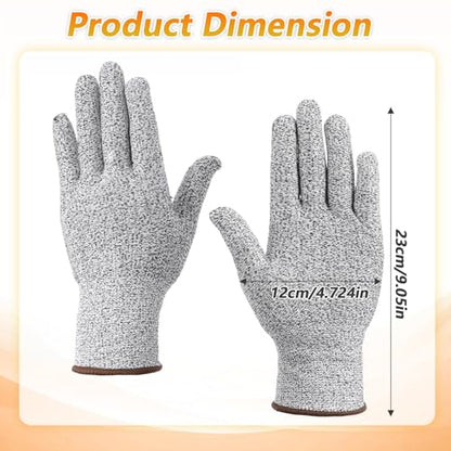 20 Pairs Safety Gloves Cut Resistant, Level 5 Protection Cut Gloves for Men/Women Safety Oyster Shucking, Kitchen Meat Cutting, Metal Fabrication, WoodWorking, Construction(Size L)
