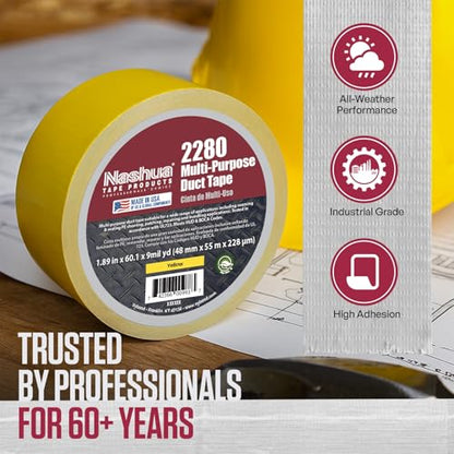 Nashua 2280 Burgundy (Dark Maroon) Duct Tape, All Purpose, Water Resistant, 1.89 Inch x 60 yds, 1 Roll - color: Burgundy / Dark Maroon, size: 1.89" x 60yds