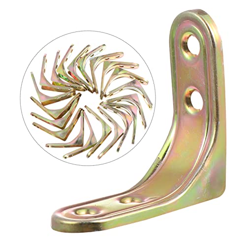 UKCOCO 20 Pack Heavy Duty L Brackets - 1.96 Inch Metal Corner Brace with Countersunk Holes, 90 Degree Angle Brackets for Wood Shelves, Cabinet, Table Leg and Furniture Joint Fasteners