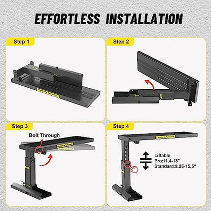 Foldable | Heavy-Duty Ladder Extender Pro, High Strength Steel Material Design Ladder Extension Pro for Stairs w/Non-Slip Mat, 11.4-18" Adjustable Height, Applicable Ladder Feet Spacing 25" - size: Pro 11.4-18"