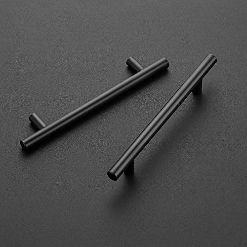 Ravinte 10 Pack 7.38'' Cabinet Pulls Flat Black Stainless Steel Kitchen Cupboard Handles Cabinet Handles 7.38''Length, 5'' Hole Center - size: 7.38 Inch (5 Inch Hole Center)