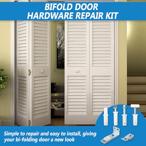 N 7534 Bifold Door Hardware Repair Kit, Door Repair Kit for 1" to 1-3/8" Thick Doors Up to 50 Lbs. Includes Top and Bottom Brackets, Top and Bottom Pivots and Guide Wheel (1 Set) - size: 1 Set
