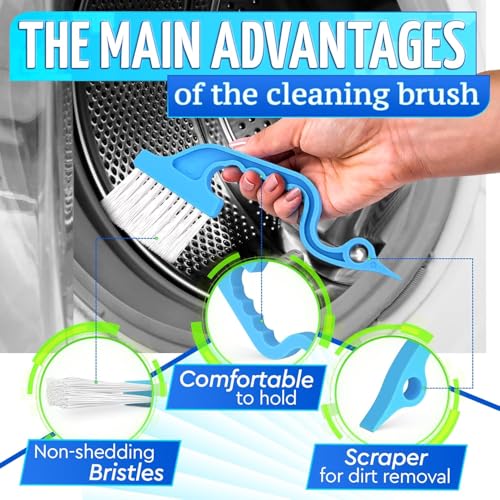 6 Pcs Cleaning Brush Window Mold Cleaner - Window Track & Sill Cleaning Tool, Deep Clean Scrubber for Sliding Doors & Windows Grooves, Household & Car Detailing Brush Kit - color: Blue