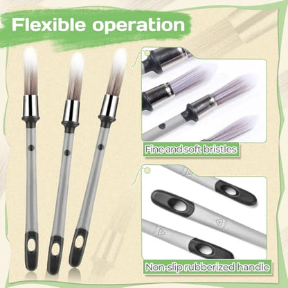 3 Pcs Paint Brushes for Painting Walls,0.37in Small Paint Brush,for Skirting Board Furniture Corner Edge,Painting Tool Detail Trim Brush and Spot Repair Brush