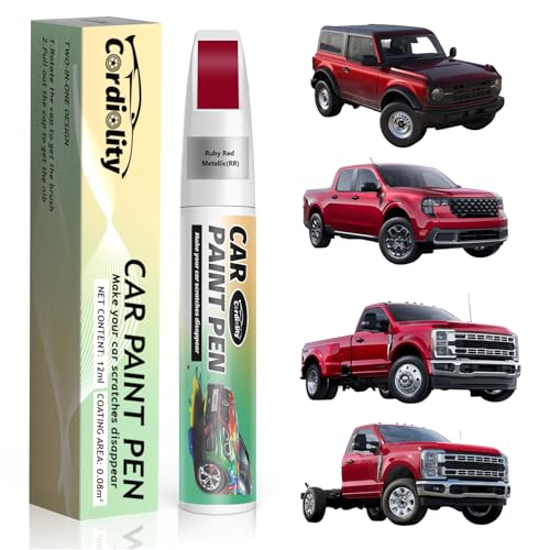 Car Touch Up Paint Ruby Red Metallic(RR) for Ford, Color Accurate Car Scratch Repair Remover Pen Fix Auto Paint Chips and Nicks - color: Ruby Red Metallic(RR)for Fusion/C-MAX/Edge/Escape/Explorer/F-Series/Flex/Focus/Taurus/Expedition/Fiesta/Mustang/Bronco