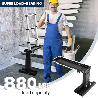 Ladder Extender Pro, Heavy-Duty Ladder Leveler, 20"-29.9" Adjustable Length Range Ladder Stabilizer, 10.4"-17.5" Adjustable Height Range Foldable Ladder-Aide for Single and Extension Ladders