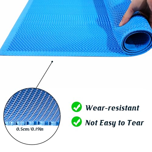 2 Pcs 36 * 24inch Pool Ladder Step Mat,Large Non-Slip Pad for Pools Protective,Outdoor Floor Mats, Restaurant Commercial Kitchen Entrance,0.2in Thickened Mats for Pool Slides Ladder Pool Stairs (blue)
