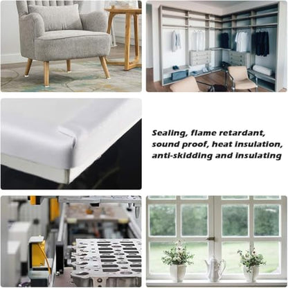 ToLanbbt White Door Window Weather Stripping Self Adhesive Foam Tape High Density Foam Sealing Strip Window Insulation Weatherproof Gasket Tape 1" Wide X 1/4" Thick, 16.5 Ft X 2 Rolls, Total 33 Feet - color: White, size: 1 In x 1/4 In x 33Ft