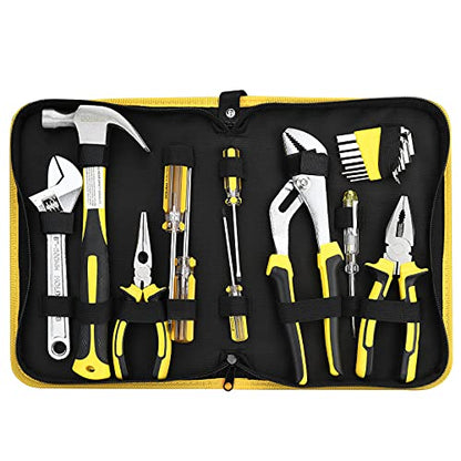 DOWELL Tool Set Tool Kit 19-Piece Household Tool Kit Set Pliers Screwdriver Set Hex Key Wrench with Storage Tool Bag Pouch HYT19 - size: 19PCS