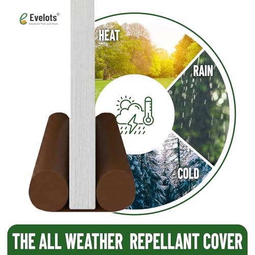 Evelots Door Draft Stopper, Covers Door Gaps up to 2 Inches, Door Noise Blocker, Window Breeze Blocker, Adjustable Door Sweeps, 36 Inches Long, Can be Cut to Size, Brown