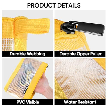 TICONN Tool Pouch, 1680D Oxford Small Tool Bag, Tool Pouches with Zipper, Clear Utility Bag Zipper Pouch for Tool Organizers and Storage (6PK Combo) - size: Clear, 6 Pack Combo