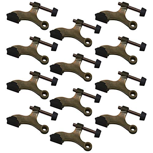 Nuk3y Hinge Pin Heavy Duty Adjustable Door Stop (12 Pack, Antique Brass) - color: Antique Brass, size: 12 Pack