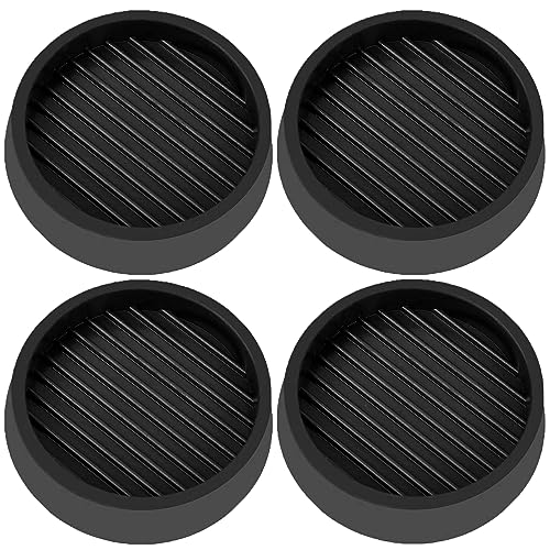 VOCOMO 3X3 Round Rubber Caster Cups, Non Slip Furniture Pads, Anti-Slip Gripper, Anti Skid Furniture Feet, Anti Slide Floor Protector for Bed Couch Table Chair Stoppers - Black, 4 Pack - color: Black, size: 3” 4pcs