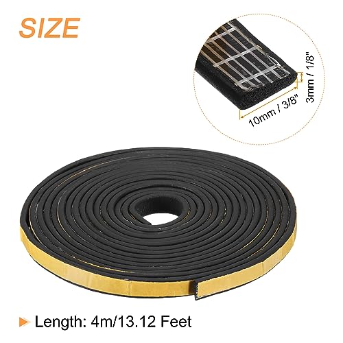 uxcell Weather Stripping 3/8" W x 1/8" T x 13ft L Adhesive Door Window Seal Strip Foam Seal Tape for Doors Window Insulation - size: 3/8"W x 1/8"T x 13ft L