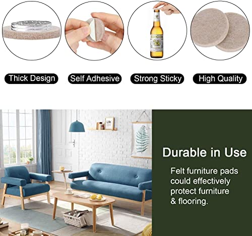 Yelanon Felt Furniture Pads for Hardwood Floors -216 Pcs Premium Felt Pads for Chair Legs, Floor Protectors for Furniture,Beige - size: 216pcs Beige