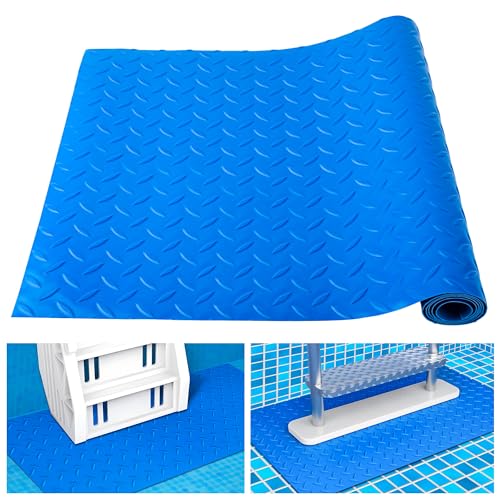 Swimming Pool Ladder Mat 16 x 36 Inch Large Pool Ladder Pad Protective Swimming Pool Step Pad with Non-Slip Texture for Above Ground Swimming Pool Steps Liner and Stairs