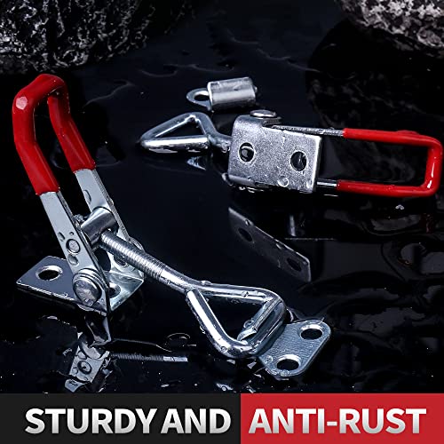 6 Pack Toggle Latch Clamp 4001, Adjustable Latch, Smoker Clamps Heavy Duty Latches, 330Lbs Holding Capacity Pull for Lid Jig, Tool Box Case (24PCS Screws) - style: 4001-6PK