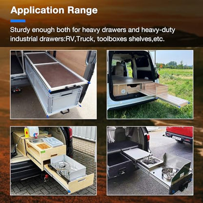 Heavy Duty Locking Drawer Slides Full Extension Runners with Lock 12 14 16 18 20 22 24 26 28 30 32 34 36 38 40 Inch Side Mount Rails for Drawer Capacity 250lb 1 Pair - size: 16 Inch