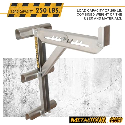 Metaltech 1 Unit 3-Rung Ladder Jack E-LJ30, Aluminum Jack for Scaffolding Extensions and Work Platforms, Scaffold, Masonry, Painting, Roofing Tool for Job Site and Home Improvement - size: 1 Unit 3 Rung