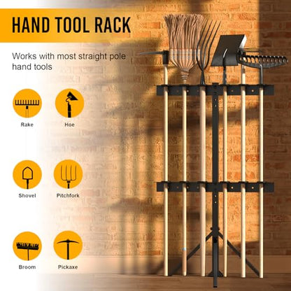 Utility Trailer Tool Rack, Shovel Rack for Truck, Rake Shovel Holder Landscape Hand Tool Accessories for Trailer Truck with 6 Rubber Holes with Brackets, Black - size: 6 Hole Tool Rack