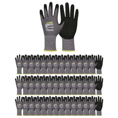 LOCCEF Work Gloves MicroFoam Nitrile Coated-6 Pairs,Seamless Knit Nylon Gloves,Gray Work gloves - color: Grey 36-pairs