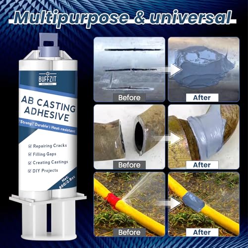 Super-Fast Casting Adhesive, Heavy Duty Epoxy Resin AB Glue, Waterproof & Heat Resistant, All-Purpose Bond for Metal, Plastic, Glass, Concrete & Ceramic Repair – 2.8oz/80g (Blue)