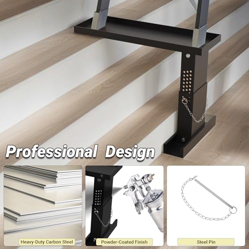 Ladder Extender Pro, Ladder Stabilizer High Strength, Ladder Leveler 13.4”-19” Adjustable Height Range for Single and Extension Ladders