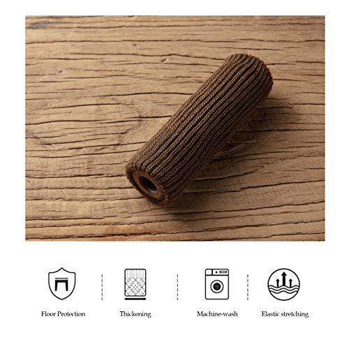 Chair Leg Protectors for Hardwood Floors, High Elastic Knitted Non Slip No Scratch Noise Furniture Socks, Suitable for Most Round or Square Furniture Feet 16Pcs, Brown