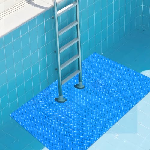 24"x36" Pool Ladder Mat, Protective Non-Slip Pool Step Pad with Texture，Protective Ladder Pad for Above Ground Swimming Pools Liner and Stairs (Blue) - size: 24"x36"