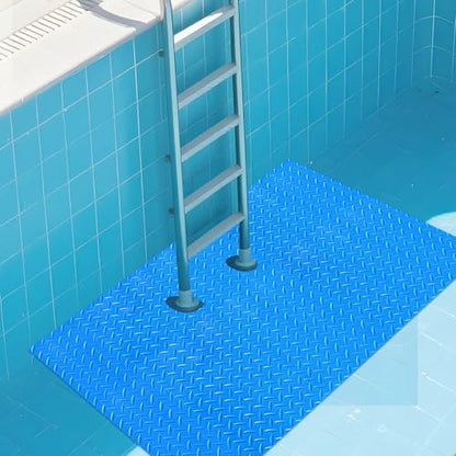 24"x36" Pool Ladder Mat, Protective Non-Slip Pool Step Pad with Texture，Protective Ladder Pad for Above Ground Swimming Pools Liner and Stairs (Blue) - size: 24"x36"