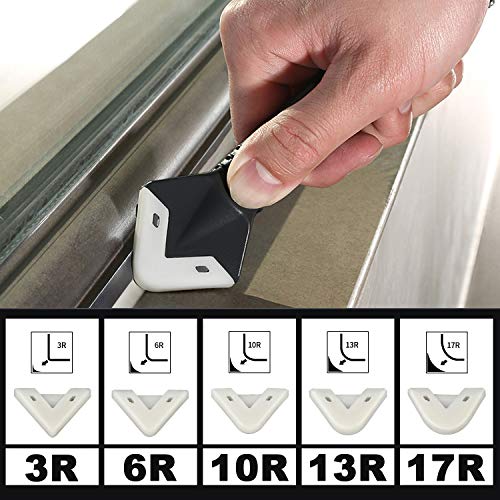 King&Charles Silicone Caulking Tool Kit, 3 in 1 Caulk Remover & Grout Removal Tool, with 4pc Glass Glue Angle Scraper