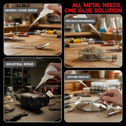 Metal Super CA Glue 1oz +1g Kit, Heavy Duty Clear Glue for Stainless Steel Aluminum, Industrial Strength Instant Cyanoacrylate Adhesive for DIY Craft, General Home Repair, Archery Fletching - size: 1 Oz., style: Metal Glue