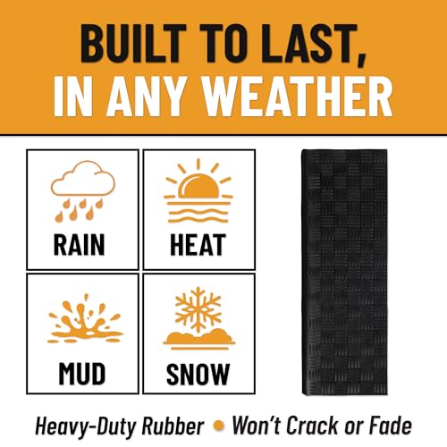 Ottomanson Bullnose Stair Treads Outdoor – Ribbed Heavy-Duty Non-Slip Stair Mats – Best Grip on Concrete, Brick & Textured Step – Fastening Required for Wooden & RV Steps, Pack of 5 - color: Black Ribbed Squares - Bullnose