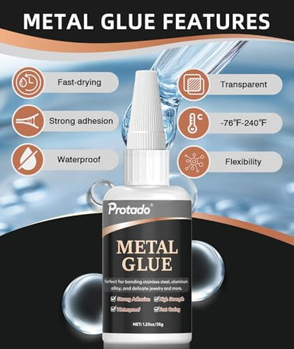 Metal Glue, 35g Heavy Duty Super Strong Clear Glue, Waterproof Heat Resistant Adhesive for Metal Bonding, Repair, Steel, Aluminum, Iron, Copper, Auto Parts, DlY Kits - style: Metal Glue