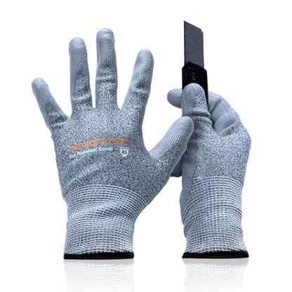 POWERTEC Cut-Resistant Work Gloves ANSI A5 – Touchscreen-Compatible, Oil-Resistant Grip, Breathable & Washable Safety Gloves for Construction, Tile Installation & Metalwork, 1 Pair, Size M (72375) - size: Medium, style: Cut Resistant Gloves