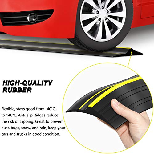 Jin&Bao Universal Garage Door Threshold Seal Strip 12FT Kit, Bottom Waterproof Rubber Weather Stripping Replacement（Yellow, 1 Adhesive） - color: Yellow, size: 12 Feet