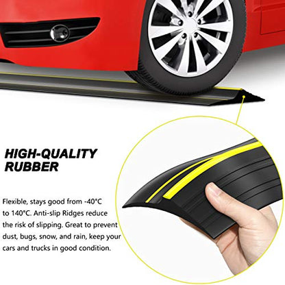 Jin&Bao Universal Garage Door Threshold Seal Strip 12FT Kit, Bottom Waterproof Rubber Weather Stripping Replacement（Yellow, 1 Adhesive） - color: Yellow, size: 12 Feet