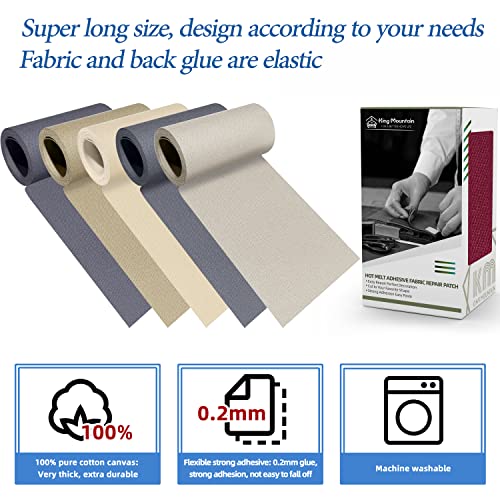 KING MOUNTAIN Canvas Iron on Patch,3"×60",Waterproof 100% Cotton Fabric Repair Patch,Used for Various Sofa,Tent,Clothes,Seats,Suitcases (Burgundy) - color: Burgundy, size: Canvas-3"x60"