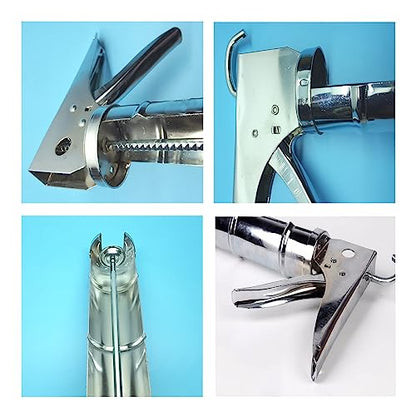 Caulking Gun with Nozzles and Seam Scraper, Drip Free Caulkking Gun for use with caulks sealants and adhesives (Red)