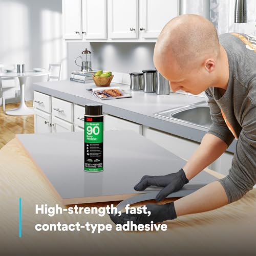 3M Hi-Strength Spray Adhesive 90, Clear Glue, Permanent, High Strength Bonding, High Tack, Bonds Laminate, Wood, Concrete, Metal, Plastic, 17.6 oz Net Wt, NOT FOR SALE IN CA AND OTHER STATES - size: 24 fl oz (Net Wt 17.6 oz), style: Hi-Strength 90