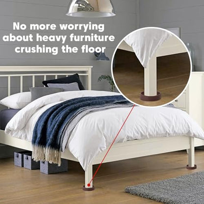1.5" x 1.5" Rubber Furniture Pads, 8 PCS Non Slips Furniture Casters Cup Chair Leg Floor Protectors for Bed Sofa Table and Chair Stopper (Brown,Round) - size: 8PCS 1.5" x 1.5" Brown